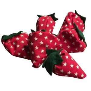 Handmade Catnip Strawberry Toy 2 Pack